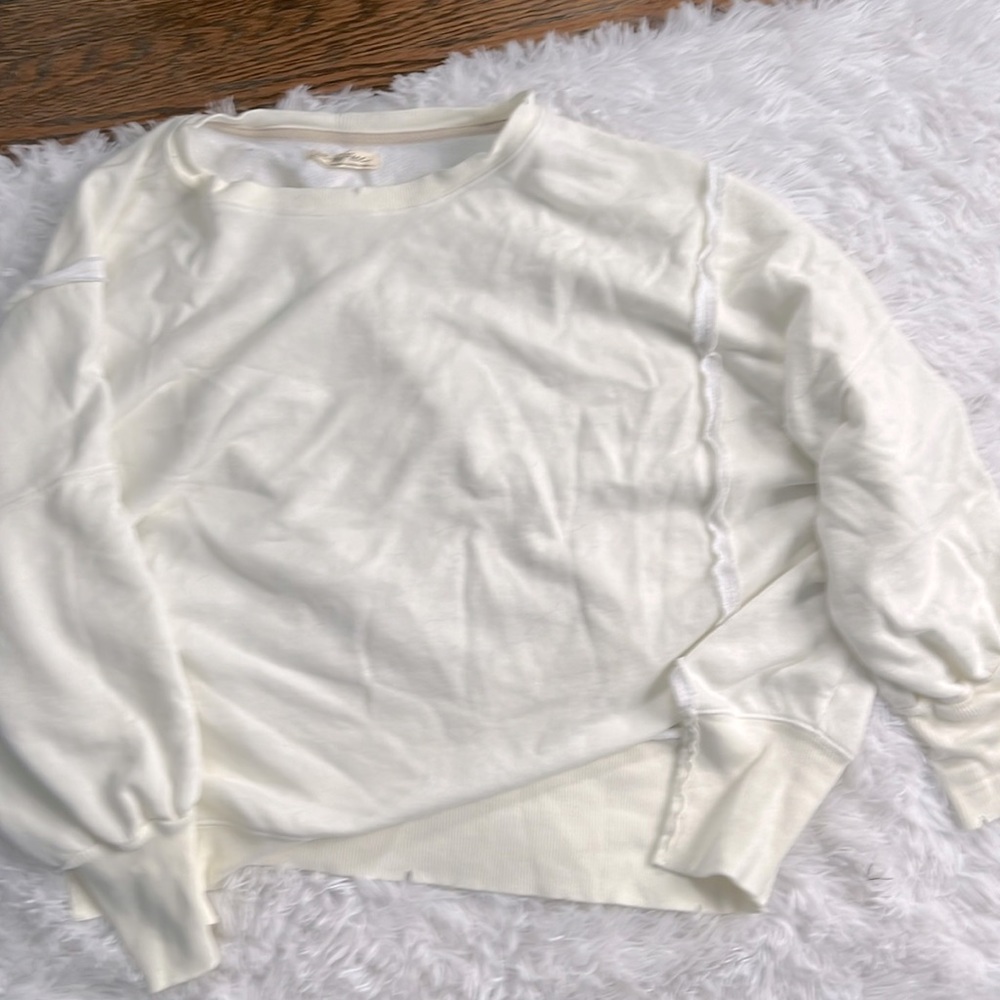 Free people we the free Camden crewneck sweatshirt in white
